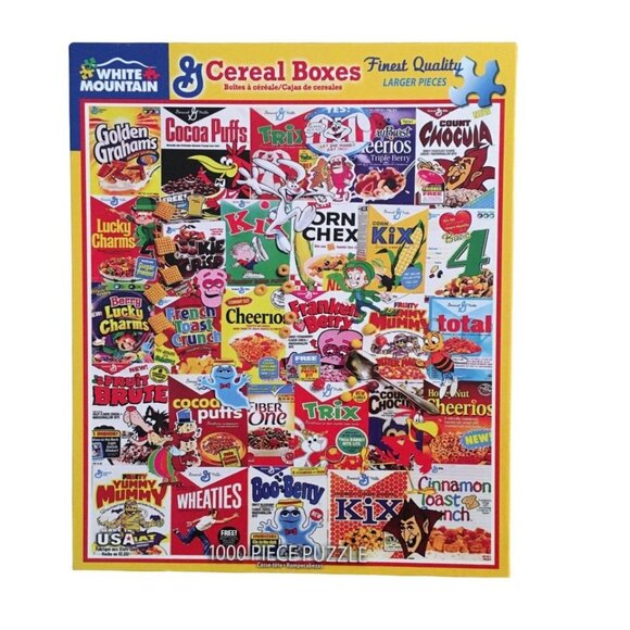 White Mountain Cereal Boxes 1000-Piece Jigsaw Puzzle Large Pieces Fun Family Act - Picture 4 of 9